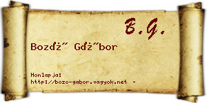 Bozó Gábor névjegykártya